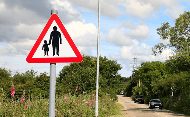 reflective road sign